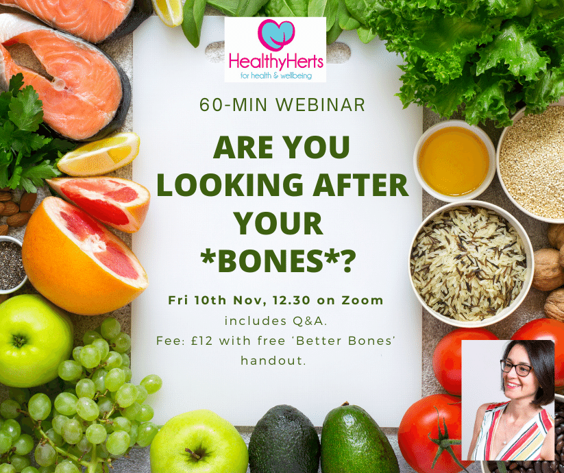 Are you looking after your bones? Nutrition for bones is a 60 minute nutrition for bones webinar.